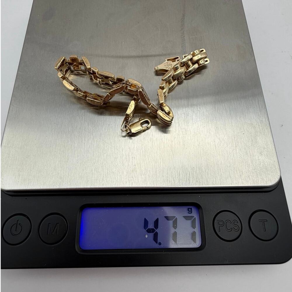 Vintage 10K Yellow Gold Link Bracelet with 14K Lobster Clasp (4.77g) Lightweight - Picture 8 of 8